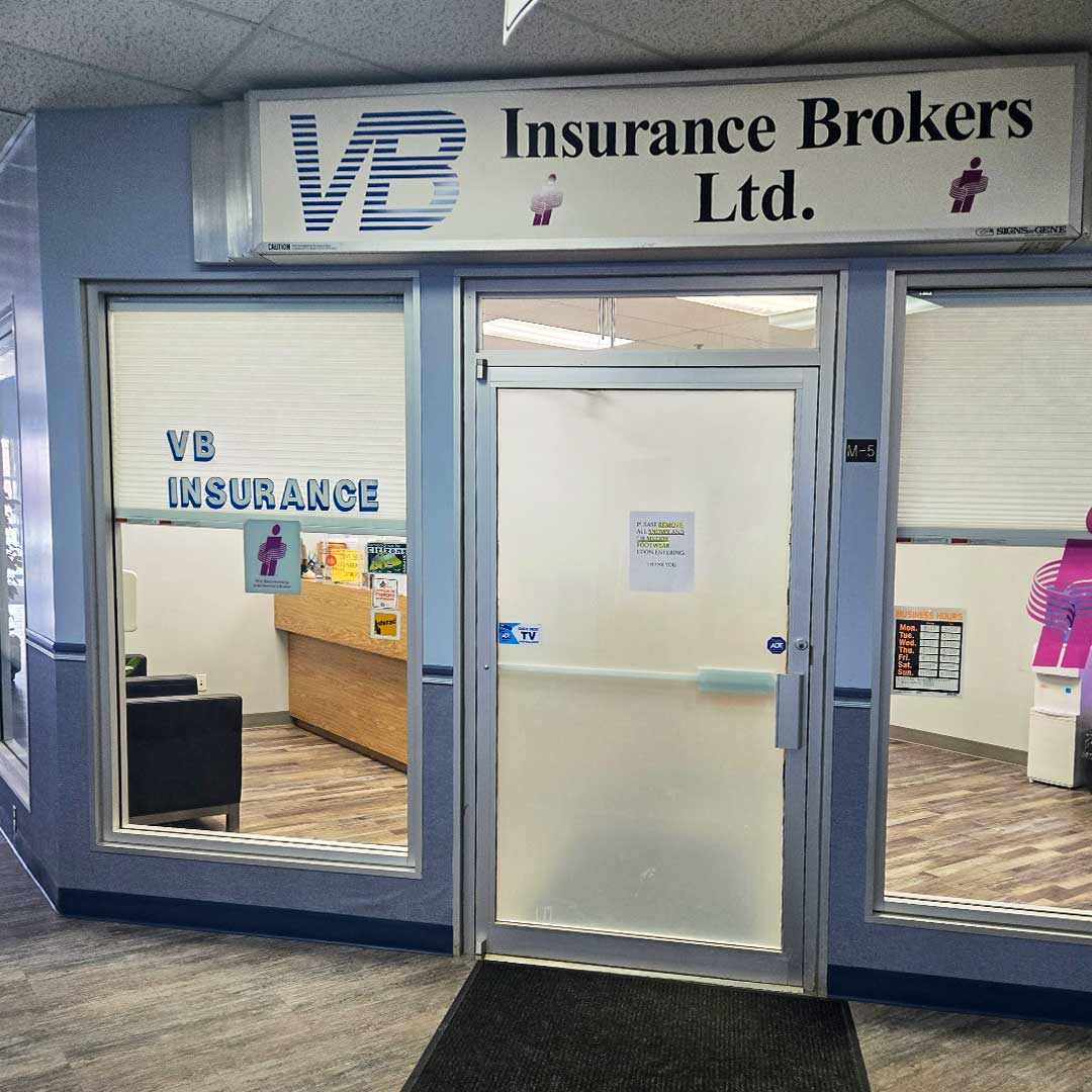 Frosted glass door for entry of an office inside